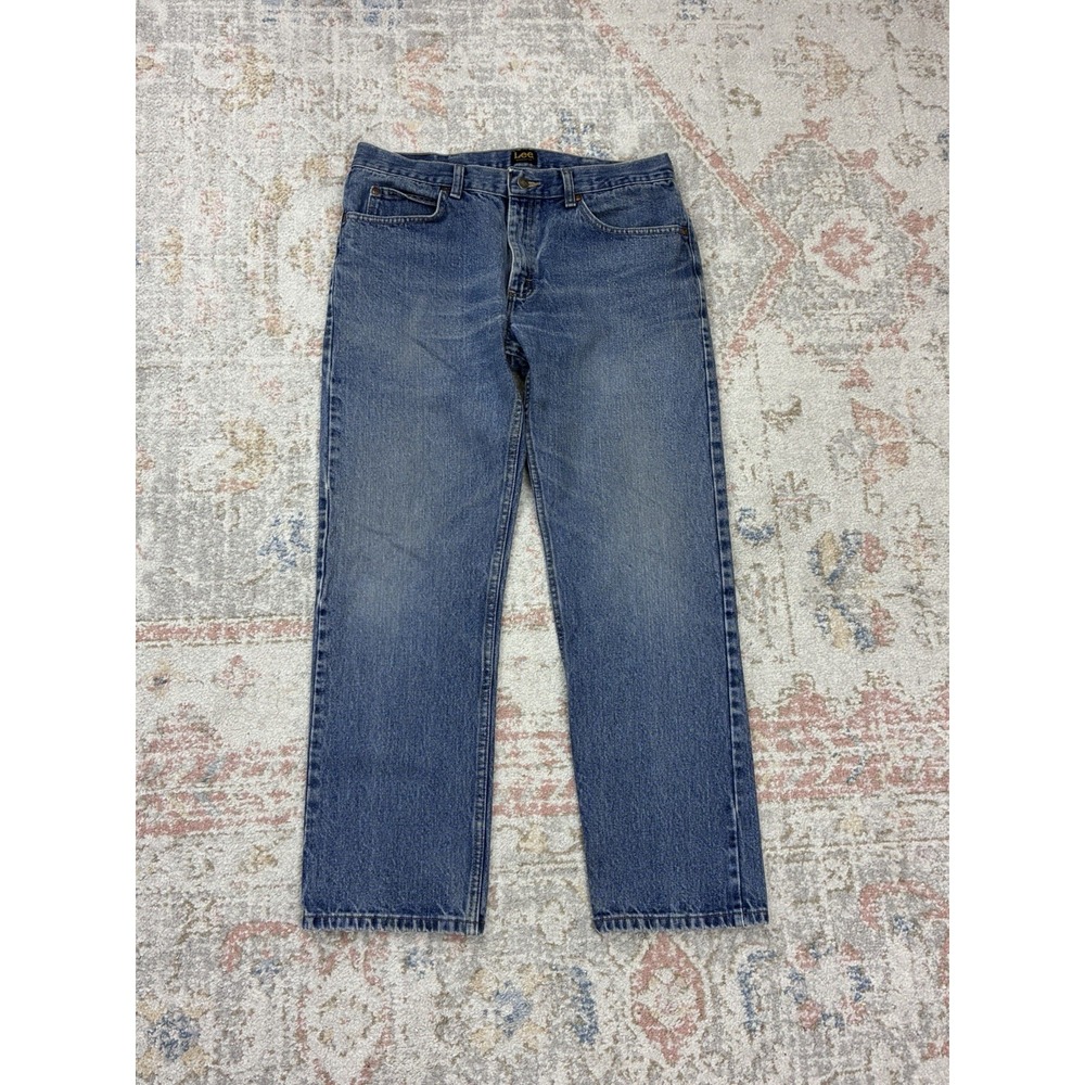 Lee Regular Fit Straight Leg Men's Jeans Medium Wash Blue Denim 34x30